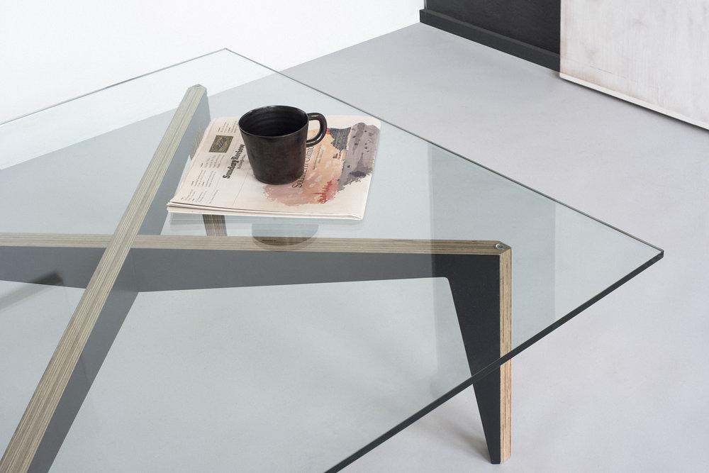 Mid Century Modern Cross Leg Glass Coffee Table Miduny miduny