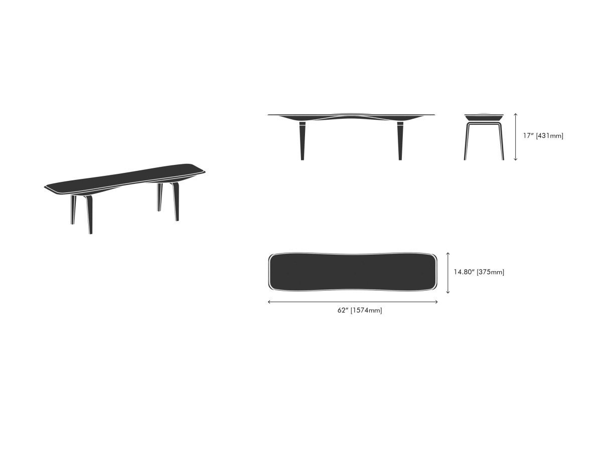 Sustainable Minimalist Dining Bench – miduny